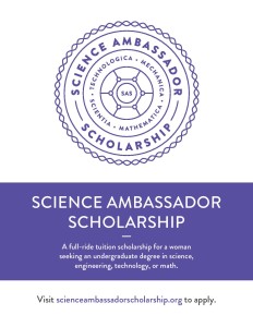 Poster for Science Ambassador Scholarship